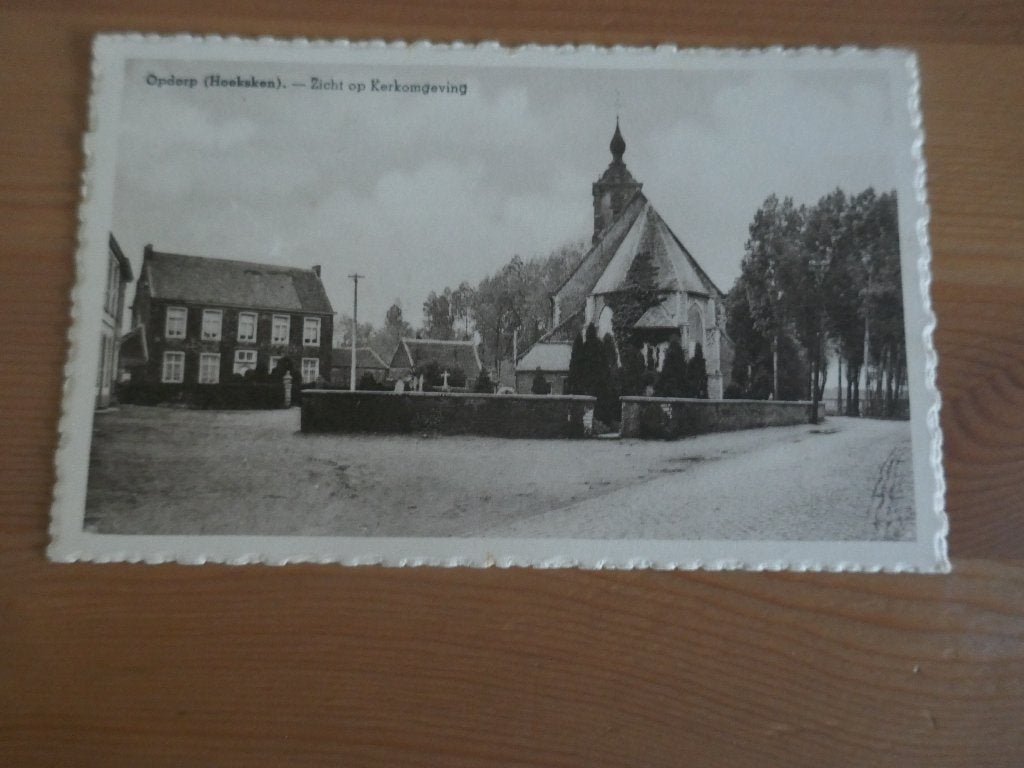 buggenhout opdorp (hoeksken) zicht op kerk omgeving, Verzamelen, Postkaarten | België, Verzenden, Ongelopen, Oost-Vlaanderen