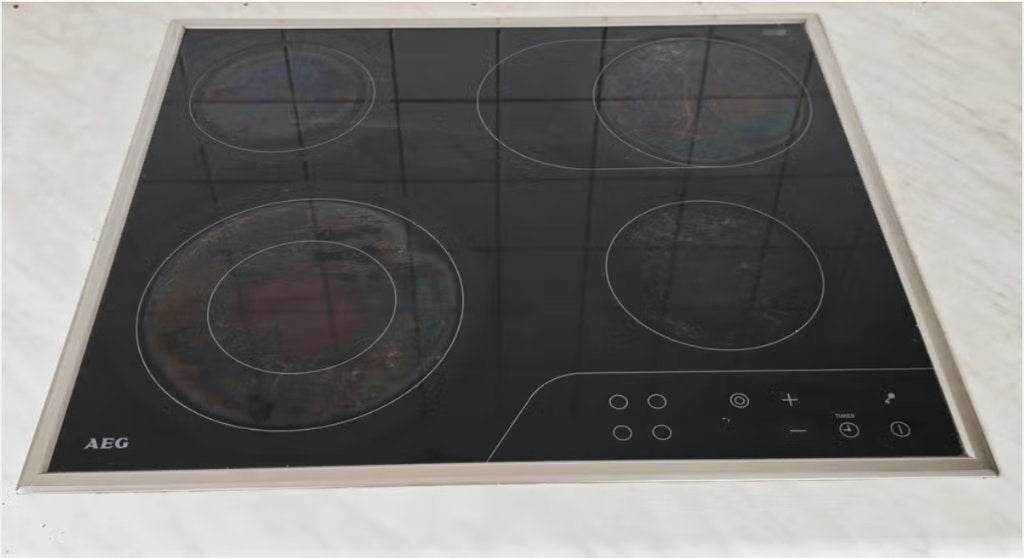 AEG Keramische Kookplaat 6530 K (Touch Control), Ophalen, Halogeen, Gebruikt, 4 kookzones