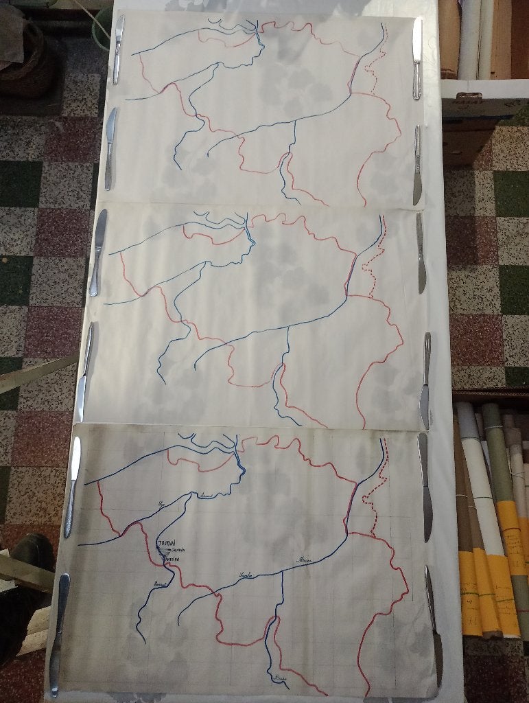 Carte hydrographique & bassin carrier Tournaisis calque, Enlèvement ou Envoi, Belgique, Autres types