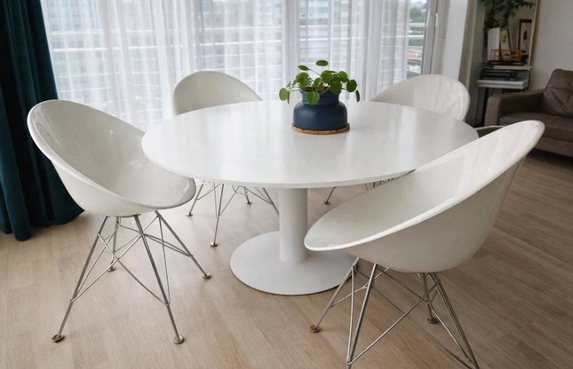 4 witte ERO|S| stoelen van Kartell, door Philippe Starck., Huis en Inrichting, Ophalen of Verzenden, Zo goed als nieuw, Wit, Kunststof