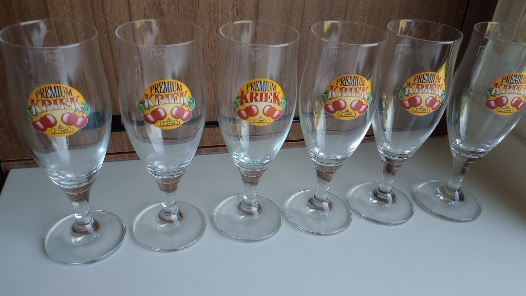 6 verres à bière de Premium Kriek St. Louis, Enlèvement, Comme neuf, Verre ou Verres, Autres marques
