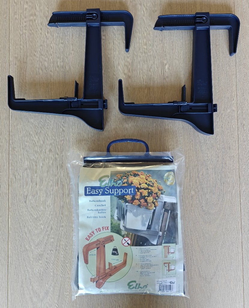 Nieuw: Elho stevige verstelbaar balkon-bloembak haken blauw, Tuin en Terras, Kunststof, Minder dan 30 cm, Balkon, Minder dan 60 cm