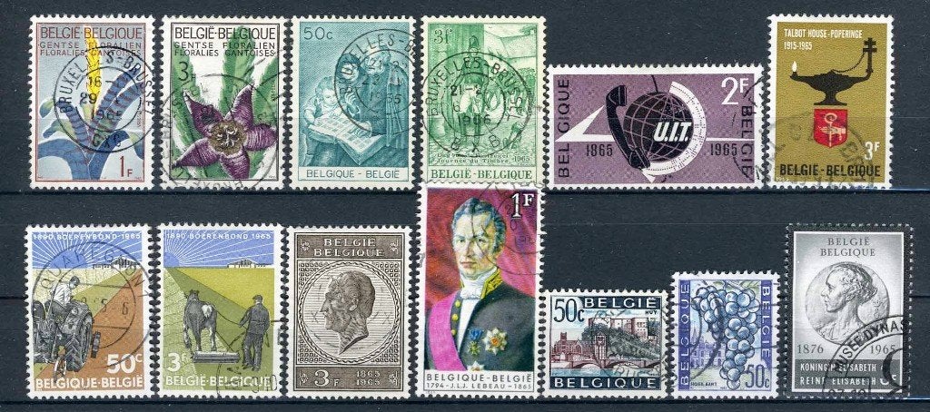 (B) Année 1965 estampillée (1315-1359) -7, Envoi, Affranchi, Oblitéré
