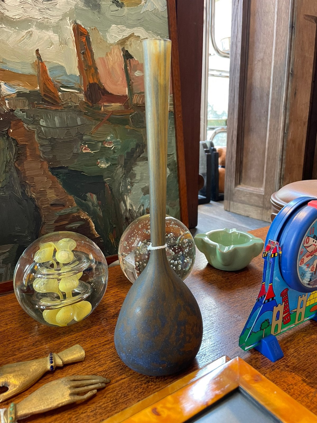 Daum Berluze Vaasje Frans ca. 1920 Glaspasta, Antiek en Kunst, Ophalen of Verzenden