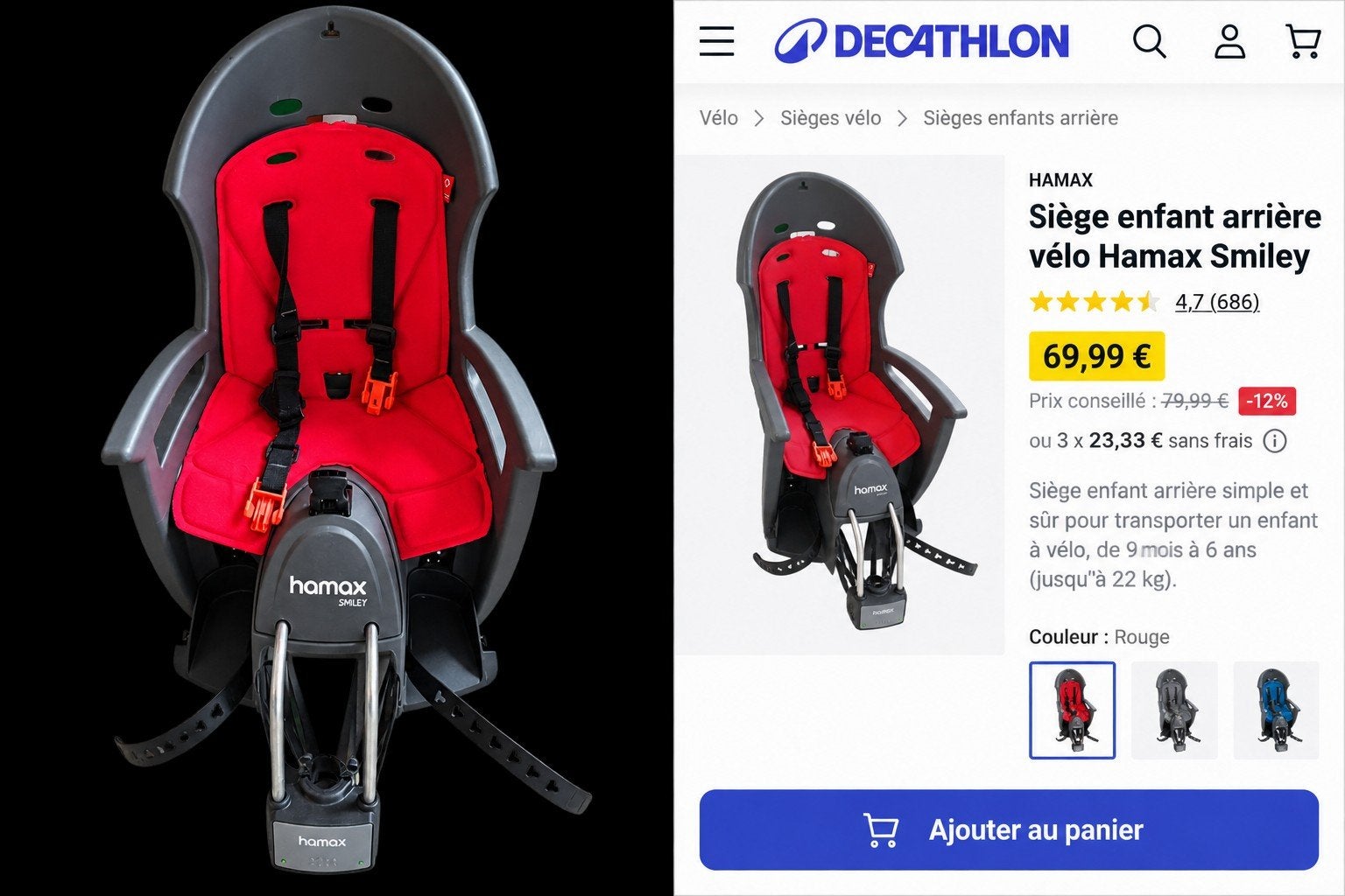 Siège enfant, Ophalen, Zo goed als nieuw, Achterzitje
