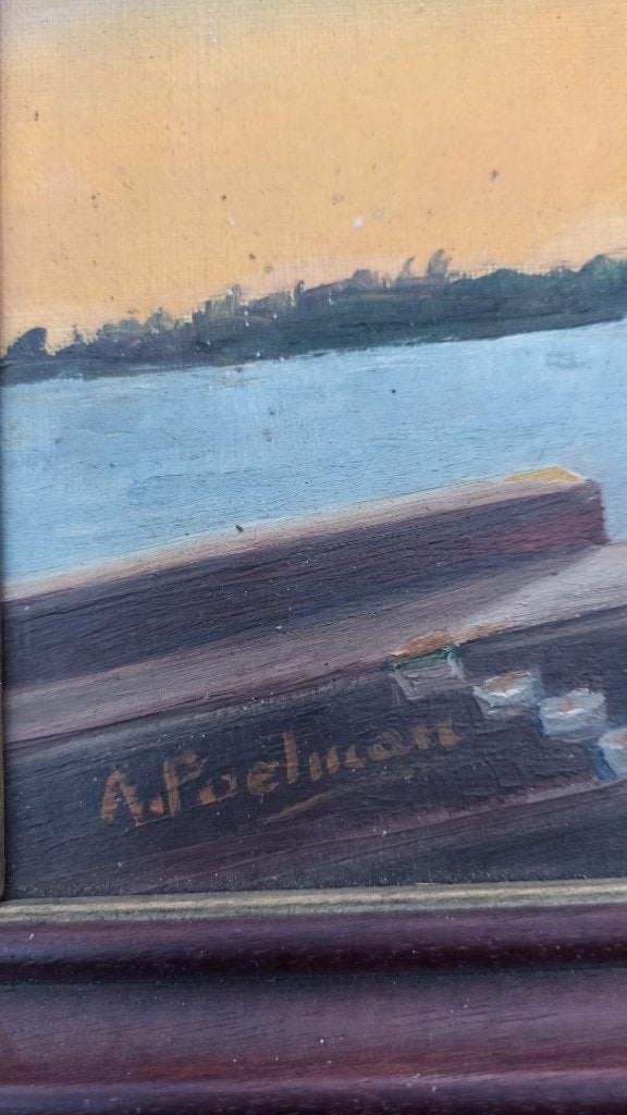 schilderij, Antiek en Kunst, Ophalen, Maritiem / water, Doek, Overige technieken