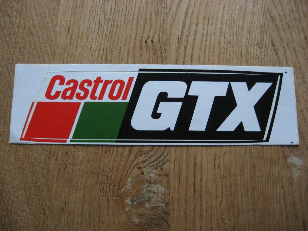Vintage Sticker Castrol GTX 22,5 x 6,5 cm, Verzamelen, Ophalen, Nieuw, Bedrijf of Vereniging