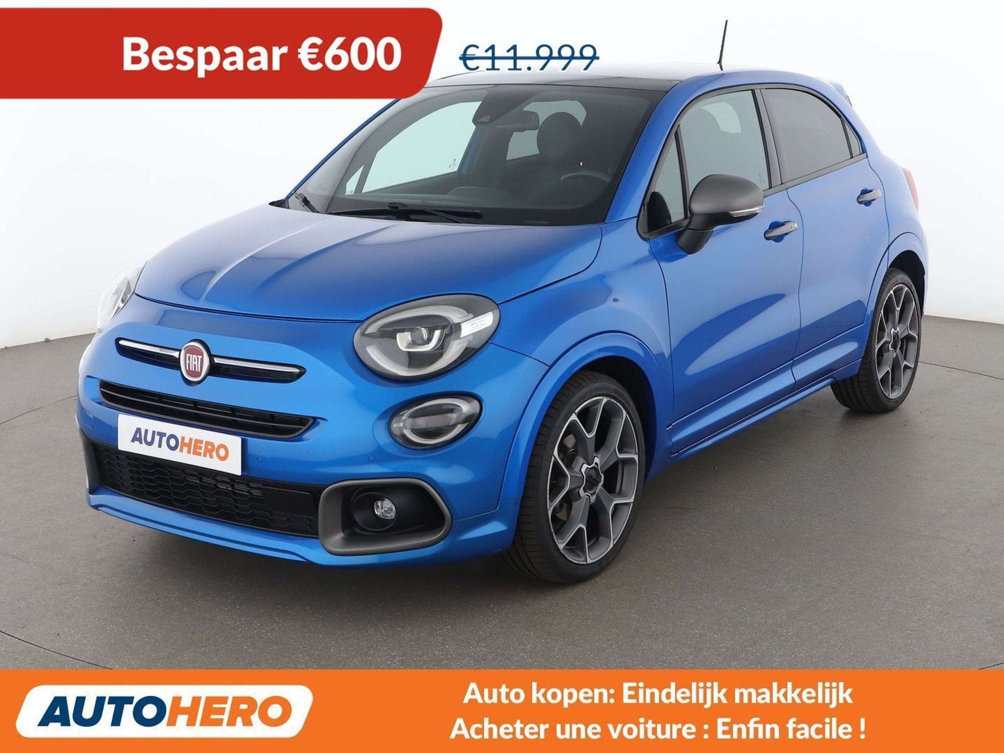 Fiat 500X 1.0 Turbo Sport (année de construction 2019), Cuir, Euro 6, 500X, Noir