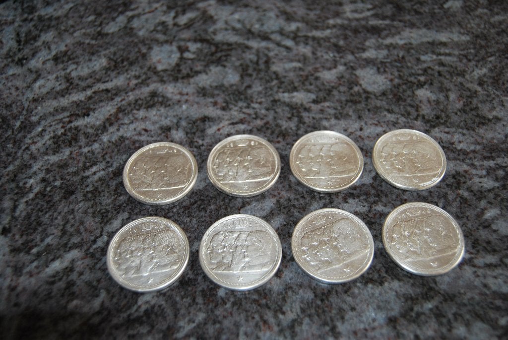 100 FRANCS ARGENT BELGIQUE 4 ROIS. 8 PIECES, Timbres & Monnaies, Enlèvement ou Envoi, Argent, Argent