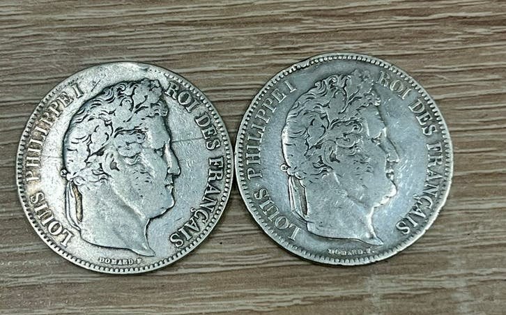 2 stuks 5 Francs 1832 Zilver, bieden vanaf 90 euro, Timbres & Monnaies, Monnaies | Europe | Monnaies non-euro, Enlèvement ou Envoi