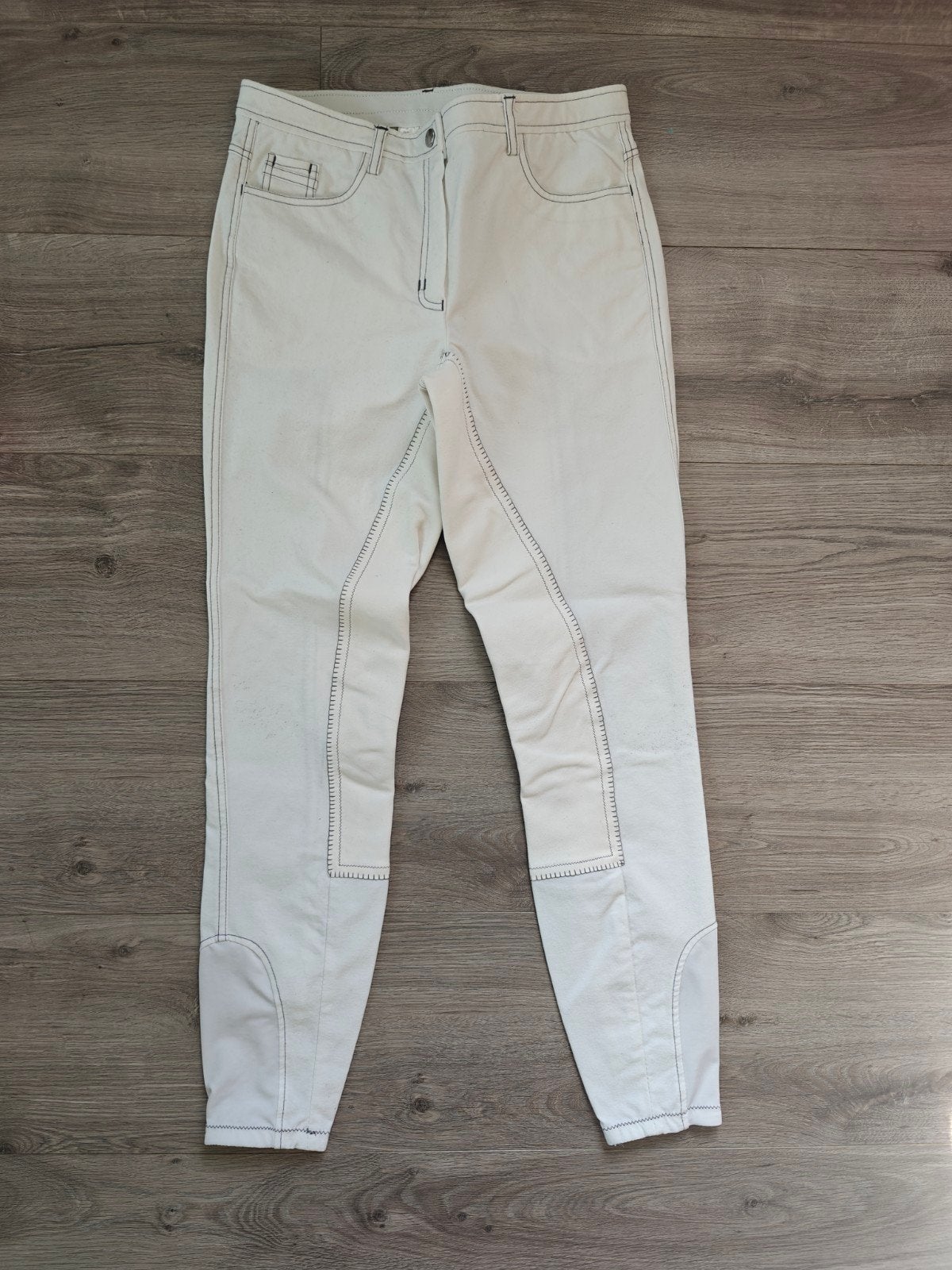 Witte paardrijbroek maat 42, Dieren en Toebehoren, L, Ritssluiting, Dressuur, Zo goed als nieuw