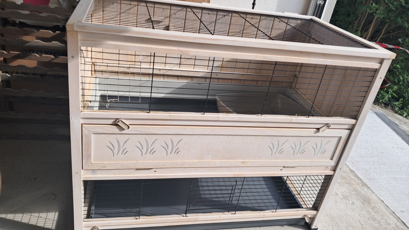 Cage clapiers sur 2 niveaux