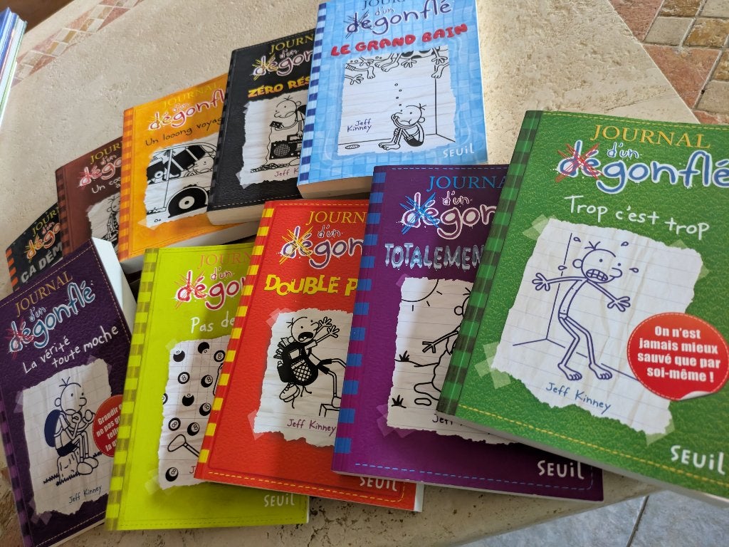 10 romans (grand format) de Jeff Kinney pour 8€., Gelezen, Verzenden, Jeff Kinney., Fictie