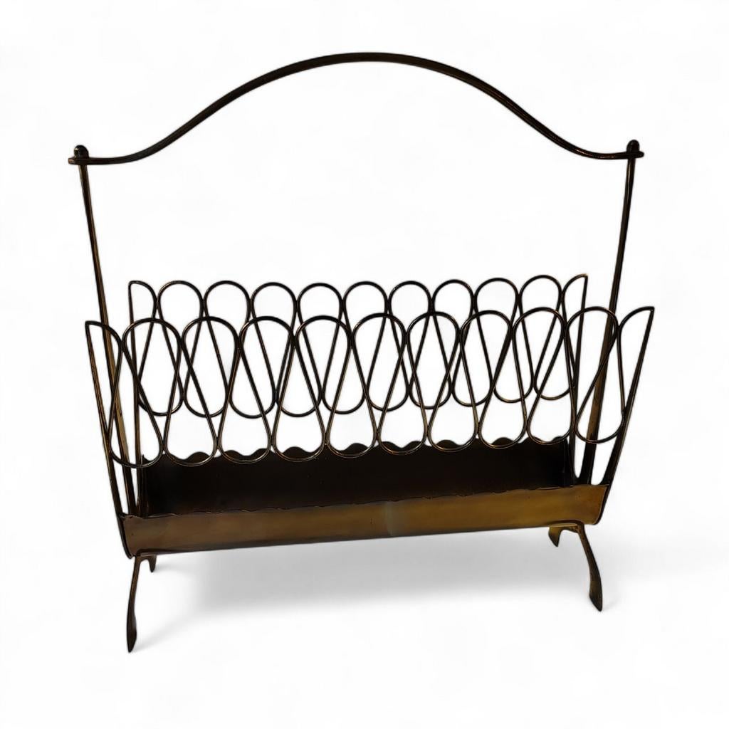 Porte-journaux vintage en laiton, Maison & Meubles, Accessoires pour la Maison | Porte-journaux & Porte-revues, Utilisé, Enlèvement ou Envoi
