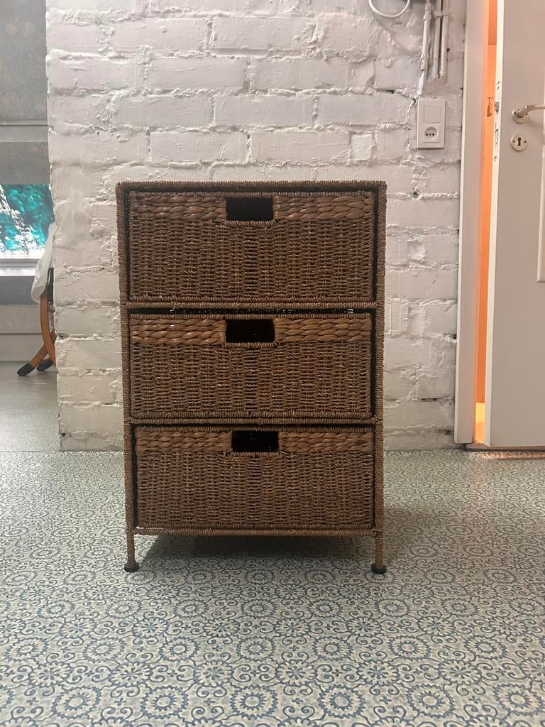 Rieten ladekast, Huis en Inrichting, Kasten | Ladekasten, Ophalen, Zo goed als nieuw