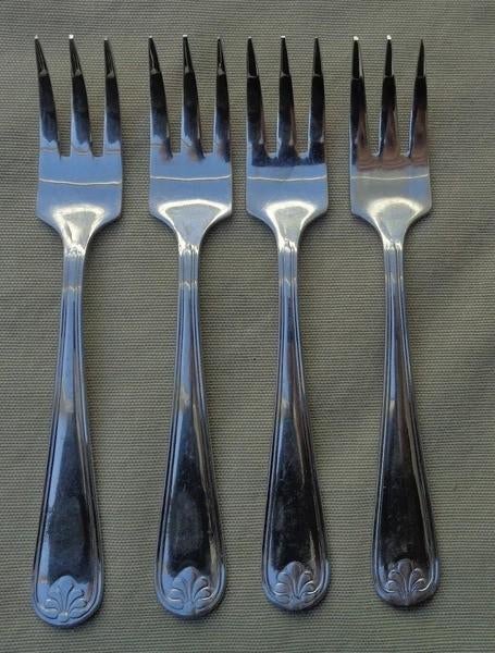 Sola Exclusief 4x Taartvork Gebaksvork 12cm Set, Verzenden, Zo goed als nieuw, Inox of Chroom, Bestekset