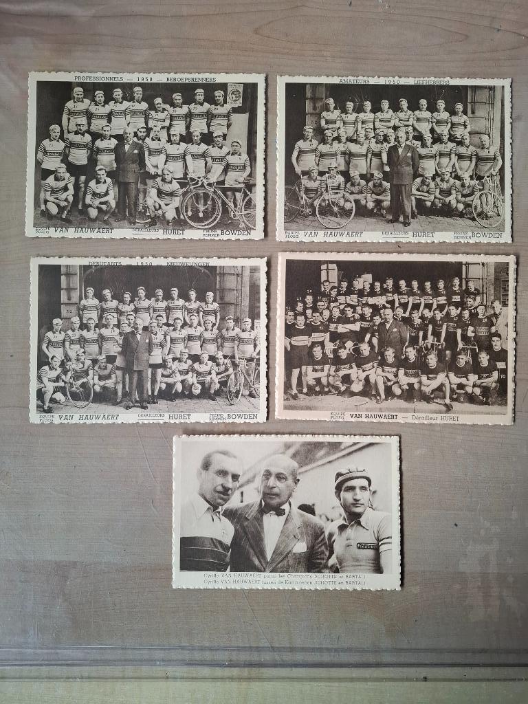 Cartes postales de l'équipe cycliste Hauwaert 1950, Enlèvement ou Envoi, Comme neuf, Cartes de joueur