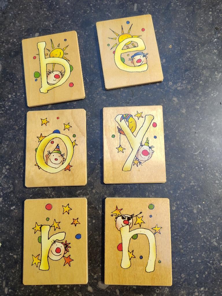 Houten letters Janbibejan, Ophalen of Verzenden, Zo goed als nieuw