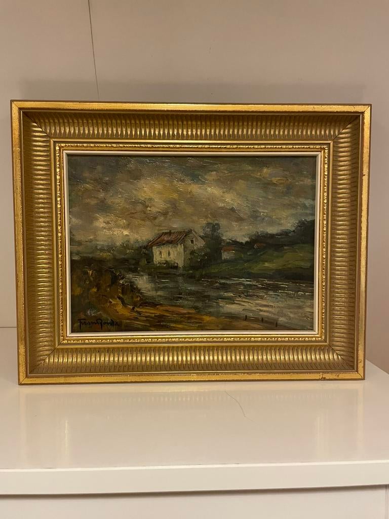 Schilderij huisje Frans Ronda, Antiek en Kunst, Ophalen