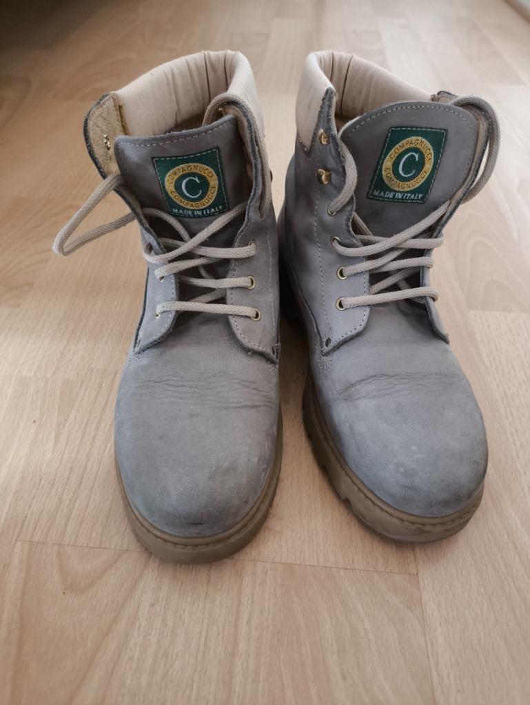 Hoge schoenen, maat 37, leer, gemaakt in Italië, Compagnucci, Ophalen of Verzenden, Grijs, Gedragen