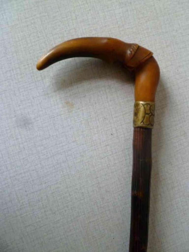 Wandelstok - Bamboe en hoorn, Antiek en Kunst, Ophalen