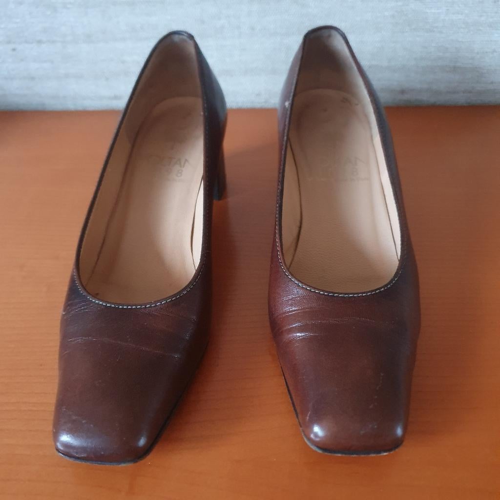 Voltan leren schoenen – maat 37 – donkerbruin – topstaat, Ophalen, Pumps, Bruin, Voltan