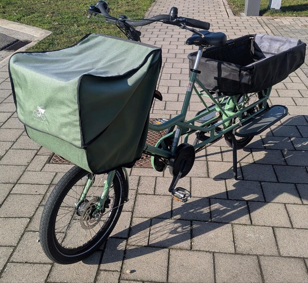 Groene Bicicapace Longtail, Gebruikt, Elektrisch, 2 kinderen, Ophalen