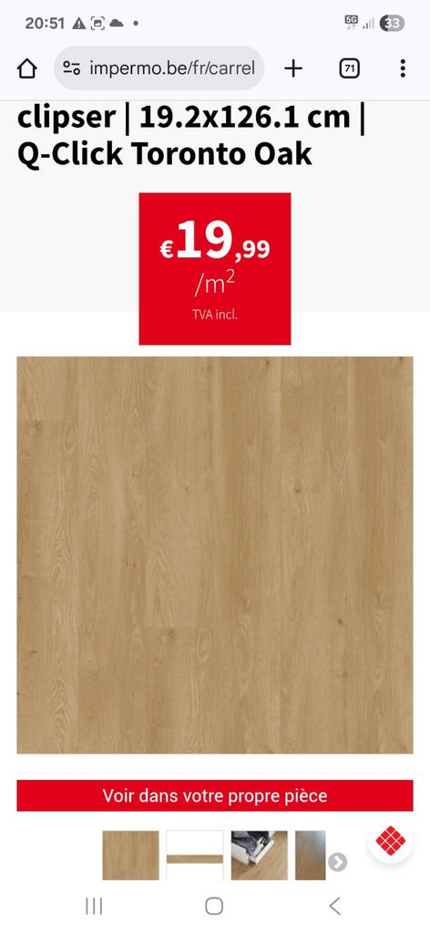 Parquet stratifié à clipser neuf 8€ / m2, Huis en Inrichting, Stoffering | Vloerbedekking, Bruin, 75 m² of meer, Nieuw, Classique
