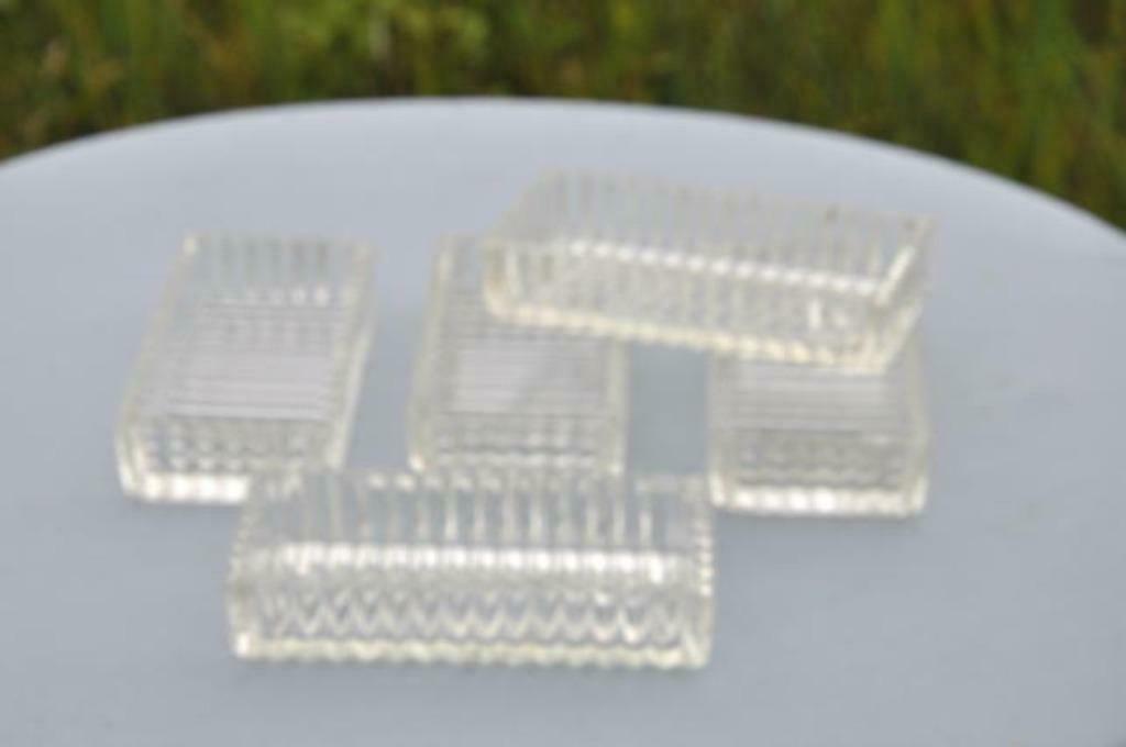 § 5 raviers rectangulaire art deco en verre, Enlèvement ou Envoi