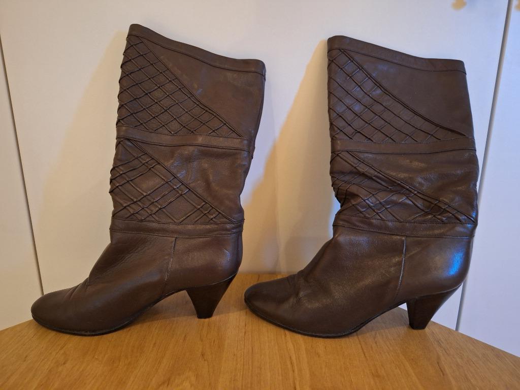 Lederen vintage laarzen, merk Menatta, maat 37, bruin, Hoge laarzen, Bruin, Menatta, Ophalen of Verzenden