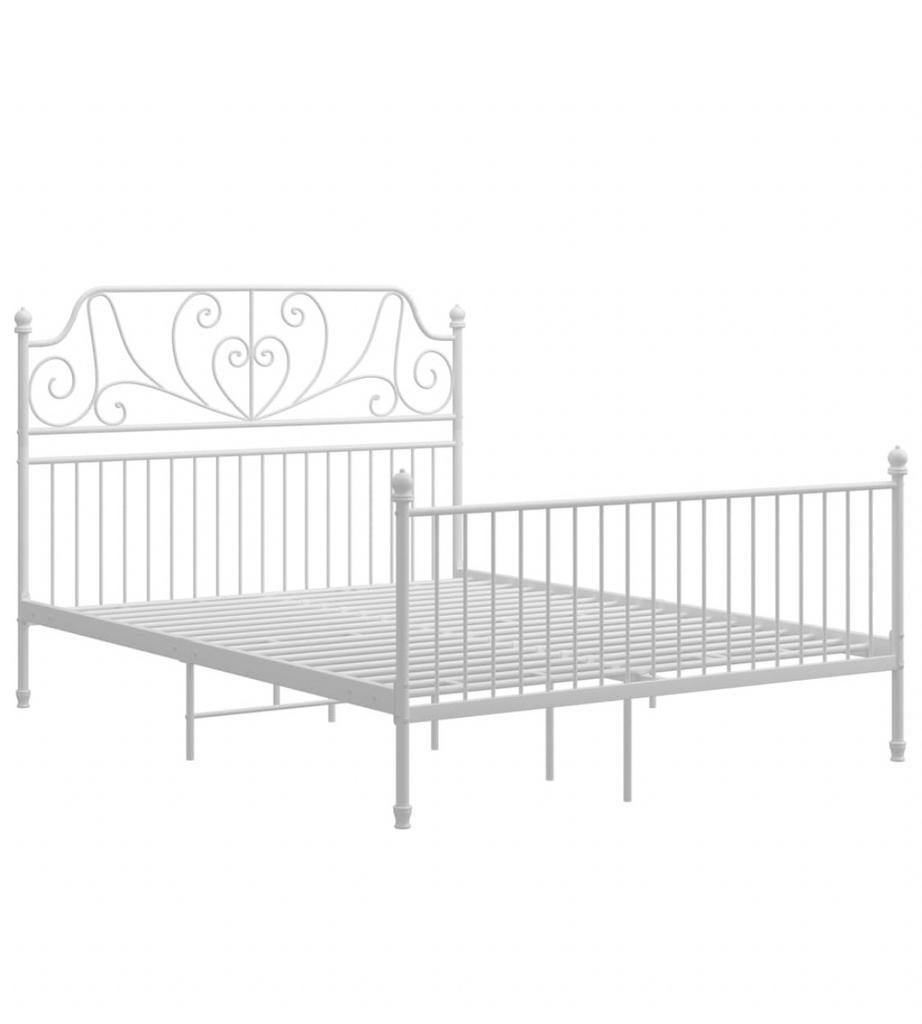 Bedtype IKEA Leirvik, Huis en Inrichting, Gebruikt, Tweepersoons, Wit, Metaal