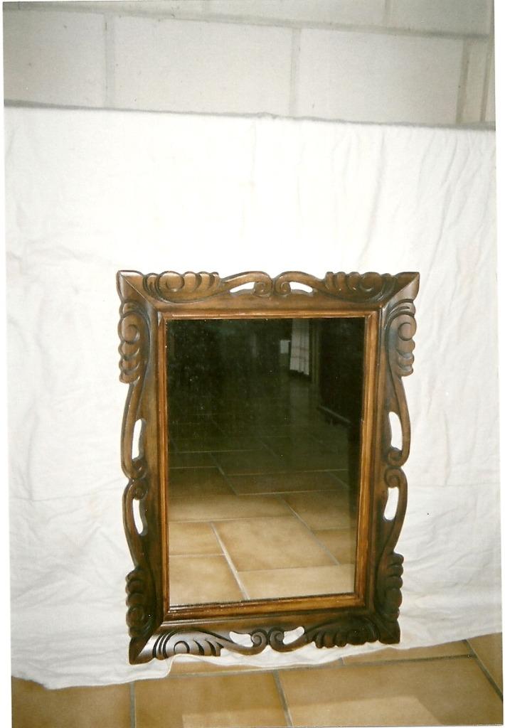 antieke spiegel  louis XV in hout, Antiek en Kunst, Ophalen of Verzenden, Rechthoekig, Minder dan 50 cm, Minder dan 100 cm