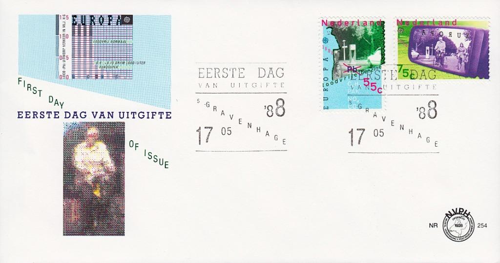 1988 - NEDERLAND - FDC Europa [Y&T 1313/1314], Verzenden, Na 1940, Postfris