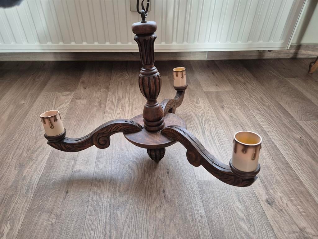 Luster , hout , 3 armen 🕯🕯🕯, Enlèvement, Comme neuf, Bois