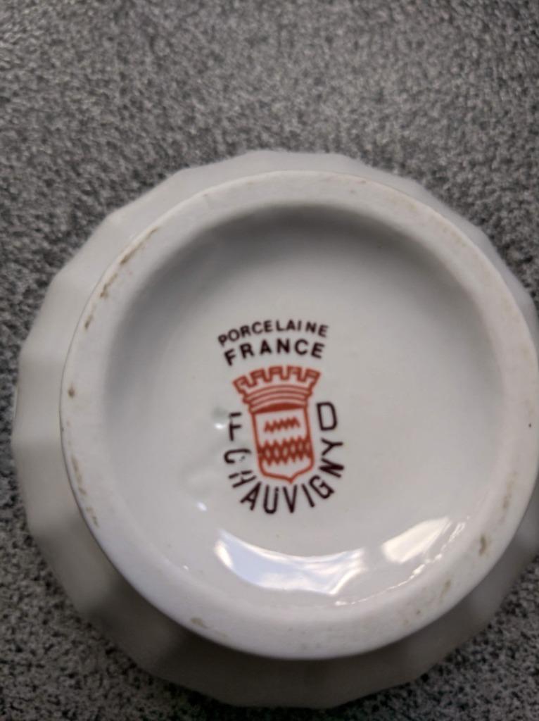 4 VINTAGE POTJES FRANS PORCELEIN CHAUVIGNY, Antiek en Kunst, Ophalen of Verzenden