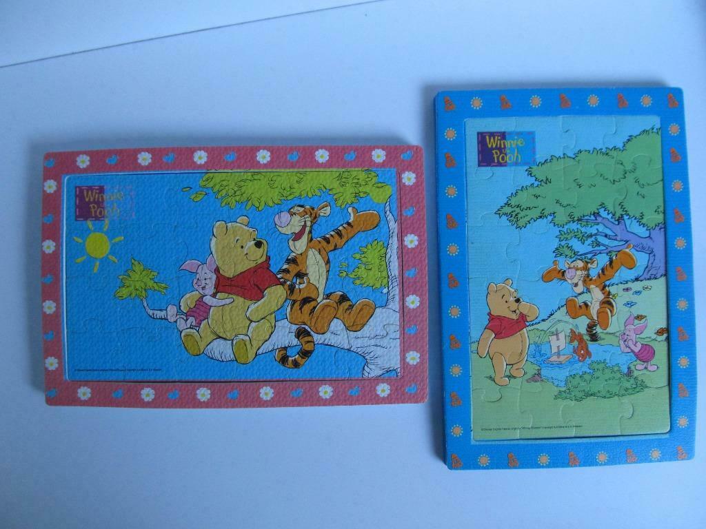 2 puzzels Winnie The Pooh 24 stukjes in foam, Kinderen en Baby's, Ophalen of Verzenden, 10 tot 50 stukjes, Gebruikt, 2 tot 4 jaar