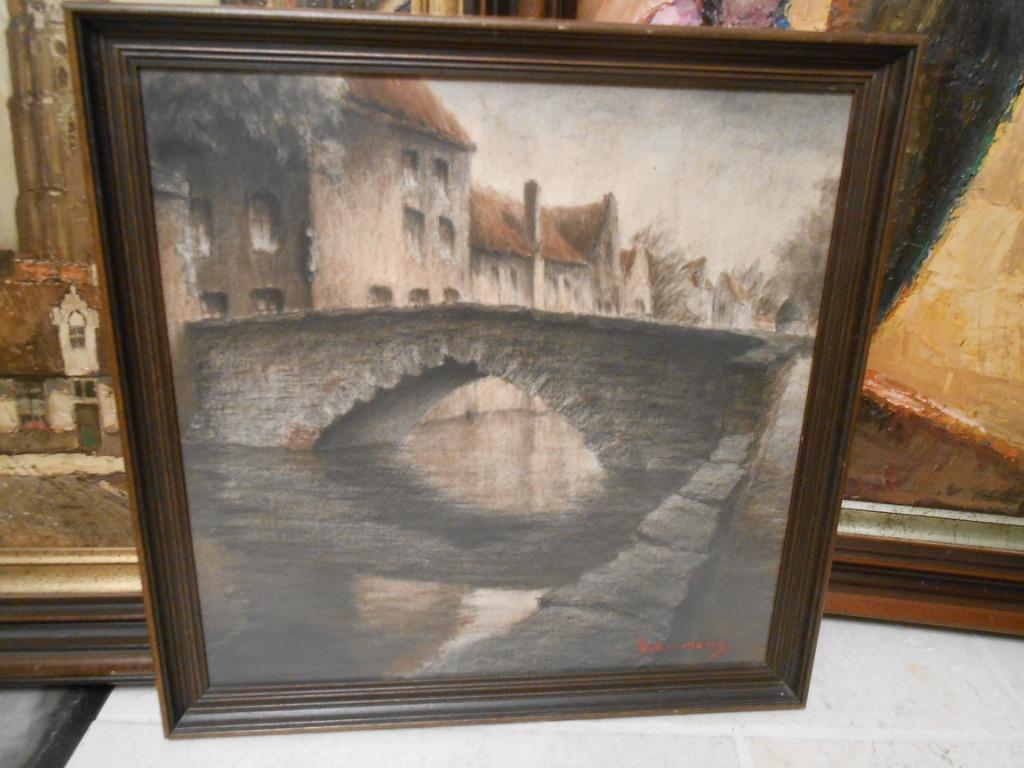 * Schilderij Brugge, Lammens, Antiek en Kunst, Ophalen of Verzenden