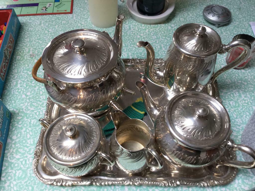 Service à café et à thé en argent 5535  et son plateau, Ophalen of Verzenden