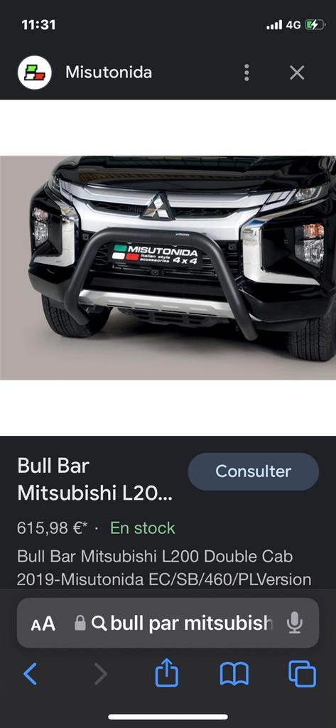 Pare buffle noir, tout nouveau., Autos, Achat, Entreprise, Noir, L200