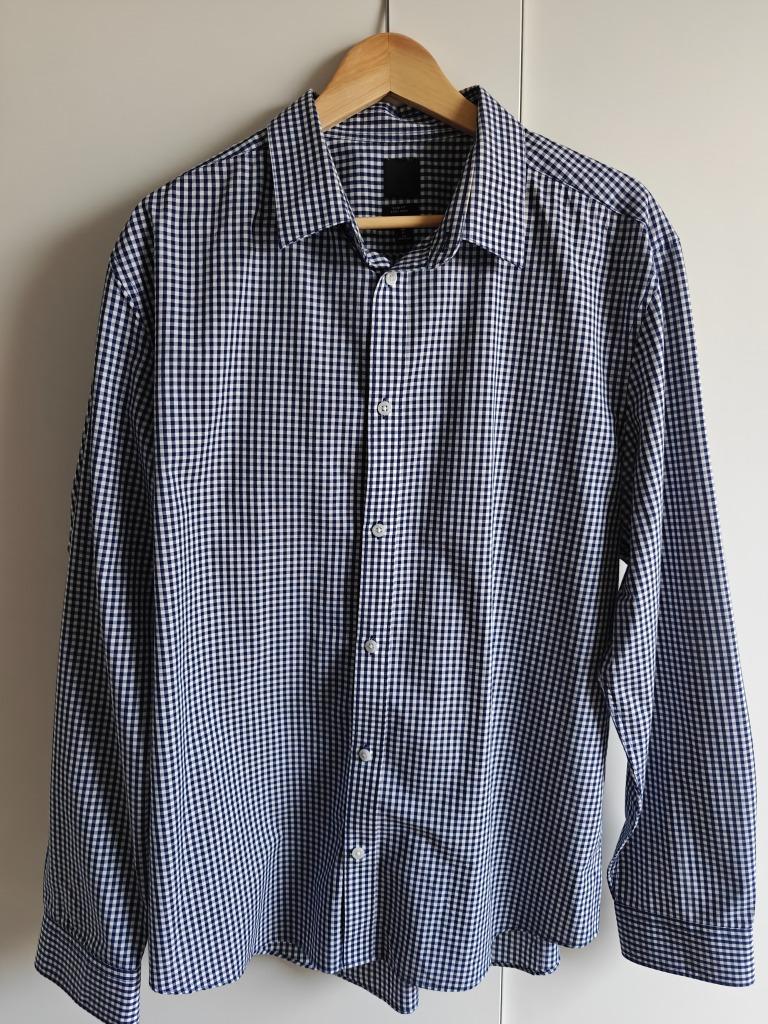geruit hemd H&M slim fit maat XL, Kleding | Heren, Overhemden, Ophalen, Zo goed als nieuw, Blauw, H&M