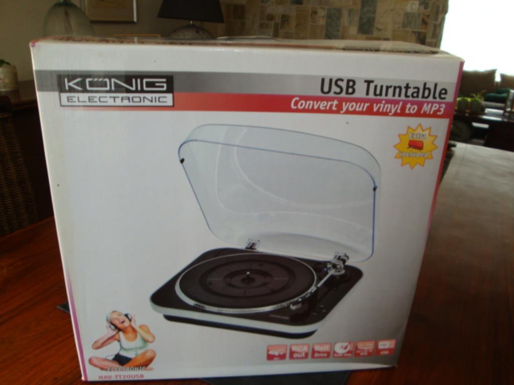 KONIG ELECTRONIC  HAV_TT20USB NIEUW, Nieuw, USB-aansluiting, Platenspeler, Ophalen
