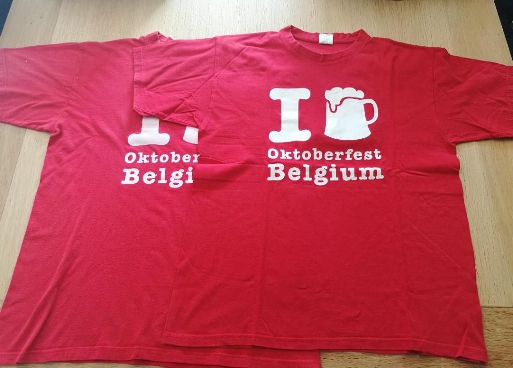 2 identieke T-shirts 'I love Oktoberfest Belgium' (maat M), Maat 48/50 (M), Ophalen of Verzenden, B&c, Gedragen