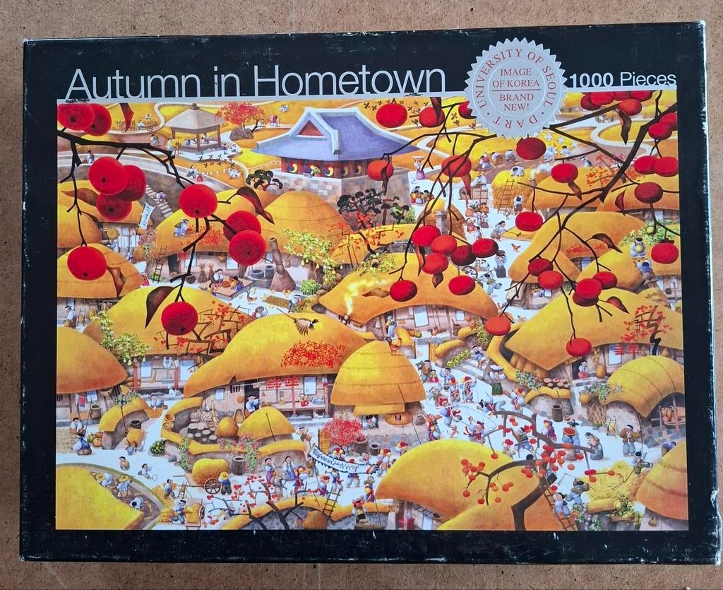 Puzzle coréen - L'automne dans la ville natale - 1000 pièces, Enlèvement ou Envoi, Utilisé