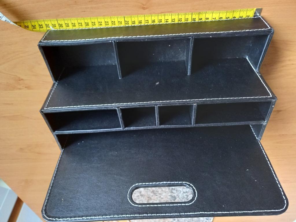 Zwart lederlook bureau desk organiser, Ophalen of Verzenden, Zo goed als nieuw