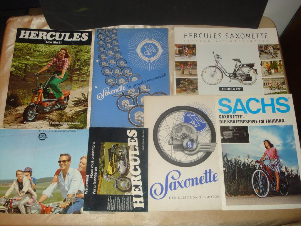 HERCULES - SACHS Lot de 6 Anciennes Brochures & Dépliants, Motoren, Ophalen of Verzenden, Overige merken
