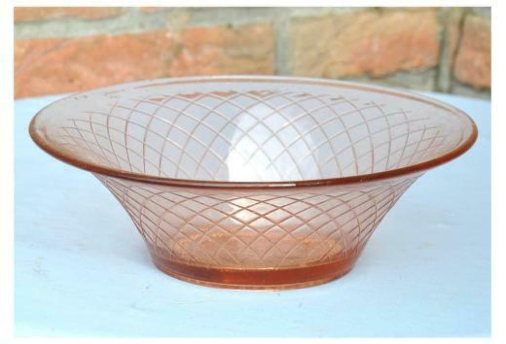 §fruitier en verre rose art deco, Antiquités & Art, Enlèvement ou Envoi