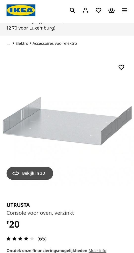Ikea Console voor oven, Enlèvement, Neuf