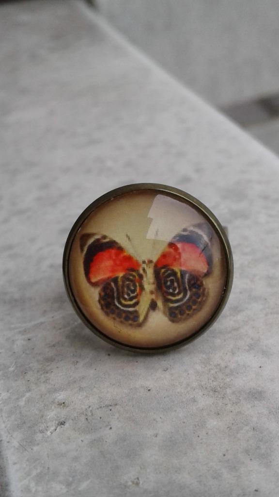 Bague cabochon Neuve Papillon de Nuit, Enlèvement ou Envoi, Neuf, Femme