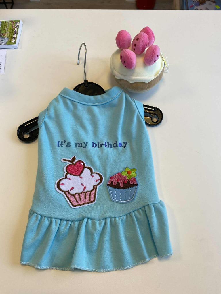 Verjaardagskleedje + speeltje voor uw hondje, Dieren en Toebehoren, Hondenkleding, Ophalen of Verzenden, Nieuw, Hondenjurk
