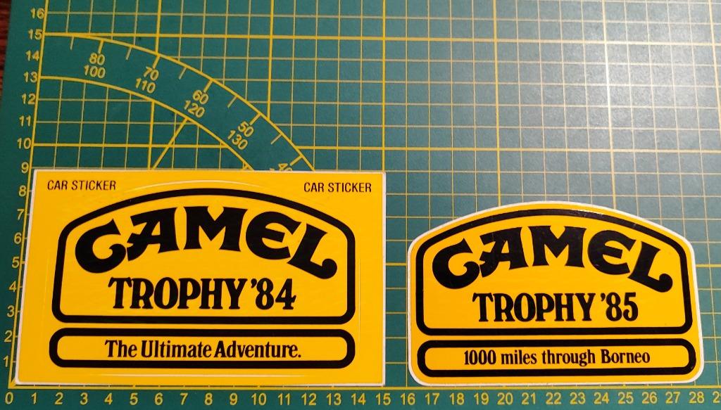 Lot 2x stickers Camel 1984 - 1985 Borneo, Ophalen of Verzenden